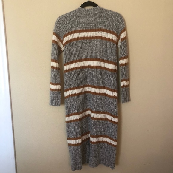 Pink Rose Long Duster Open Front Cardigan - Picture 5 of 9